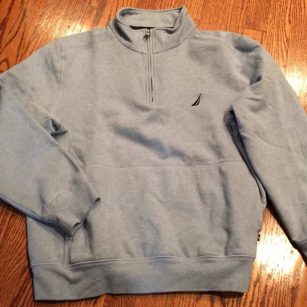 Nautica Powder Blue Half Zip Sweatshirt Size L